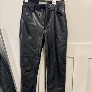 Abercrombie & Fitch Black Leather Trousers